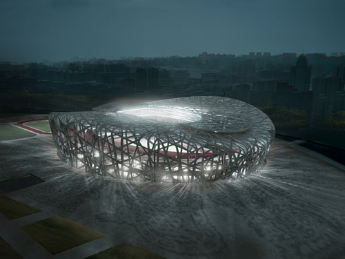 The Beijing National Stadium - Aerial view