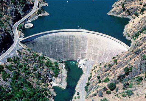 The Monticello Dam, Napa County, California, USA - Aerial view of the Monticello Dam