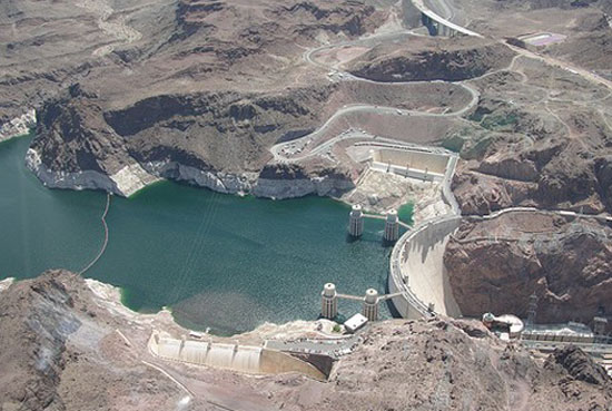 Hoover Dam in USA - Aerial view