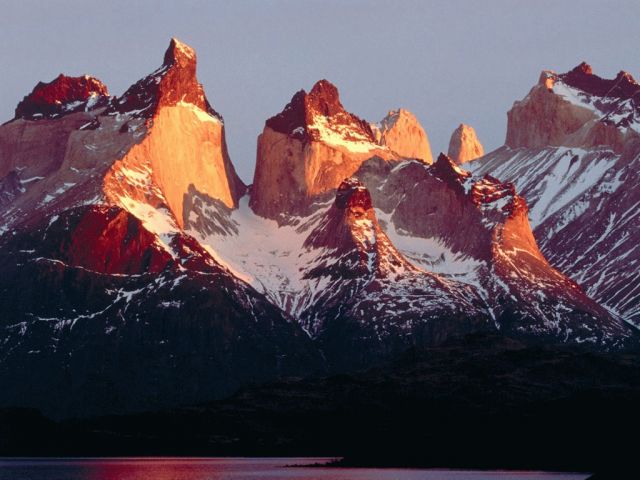 The National Park Torres del Paine, Chile - Beautiful sunset 