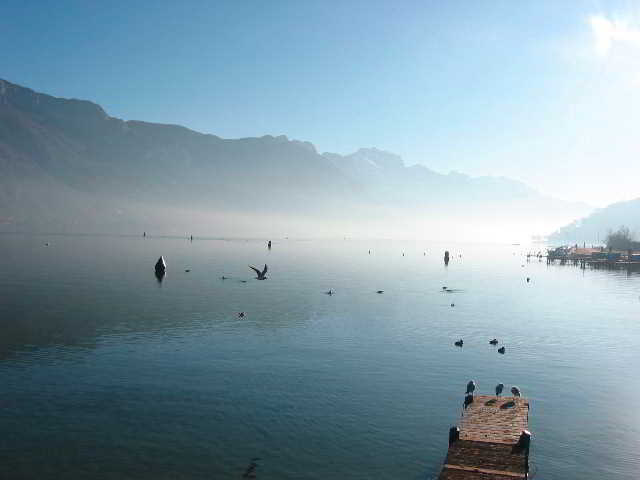 Lake Annecy in France - Early morning lake view