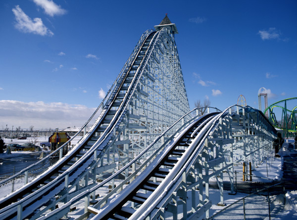Cedar Point Amusement Park in Ohio, USA - Blue Streak