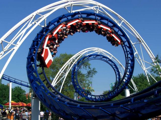 Cedar Point Amusement Park in Ohio, USA - Corkscrew
