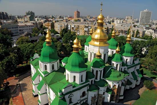 St. Sophia Cathedral in Kiev - Aerial view