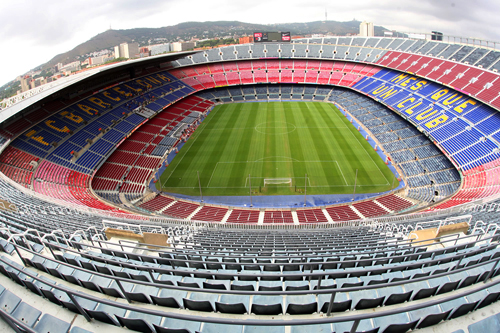 Nou Camp Stadium in Barcelona, Spain - Aerial view
