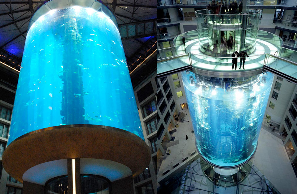 The AquaDom in Berlin, Germany - The largest acrylic cylinder in the world