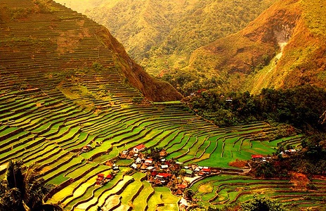 Banaue Rice Terraces in Philippines - Aerial view