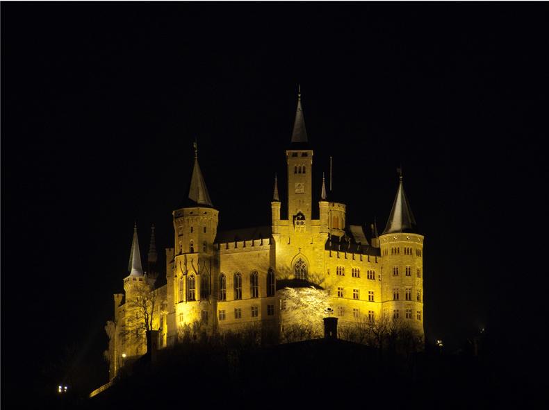 Hohenzollern Castle, Germany - View of the castle at night