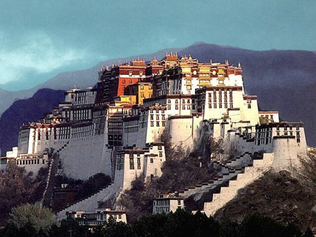 The Potala Palace, Tibet - Side view of the palace