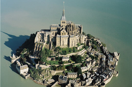 Mount Saint Michel, France - Aerial view of the island