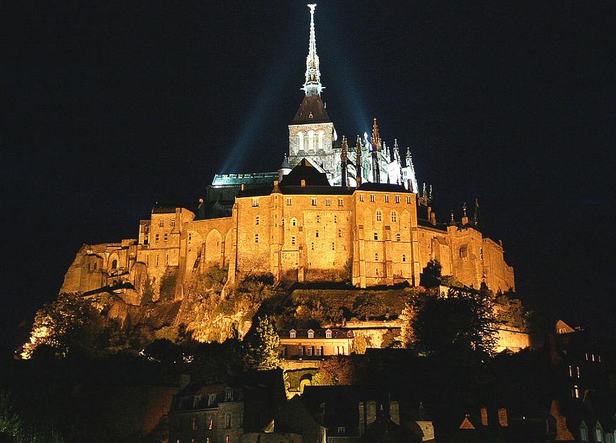 Mount Saint Michel, France - Mount Saint Michel at night