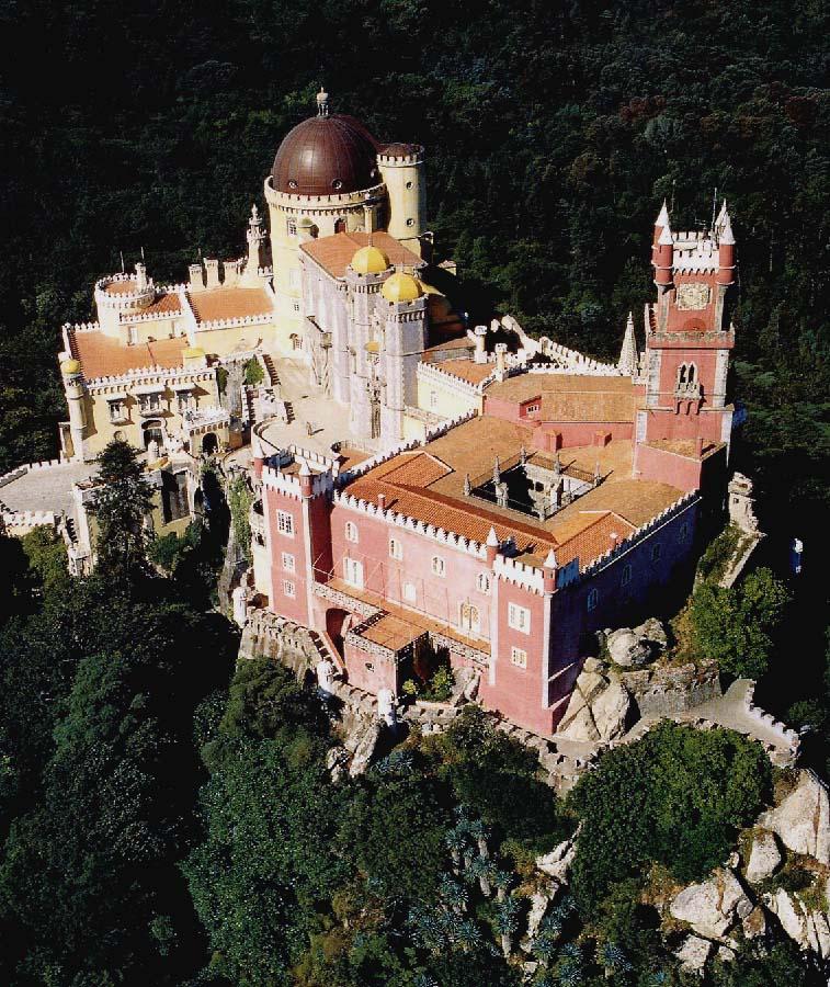 Palacio da Pena, Portugal - Aerial view of the castle