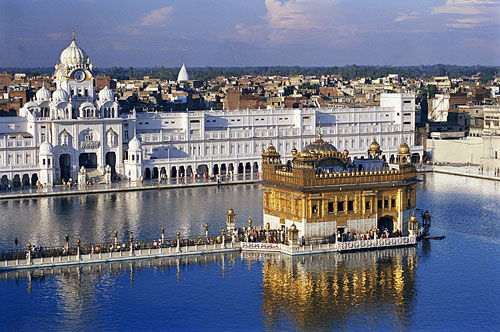 Golden Temple in India - Aerial view of the temple