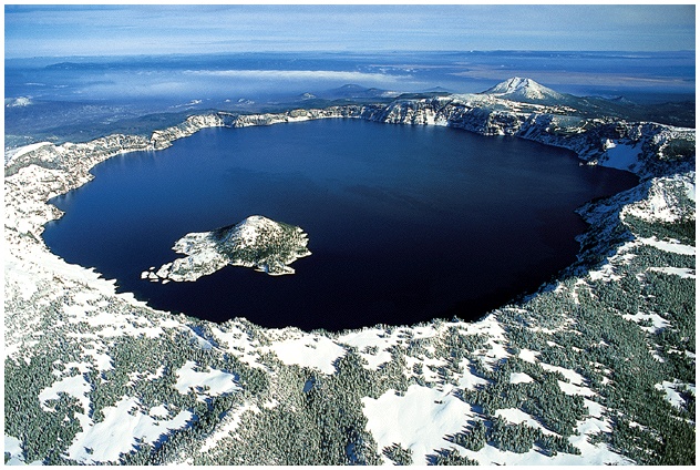 Crater Lake in USA - Aerial view