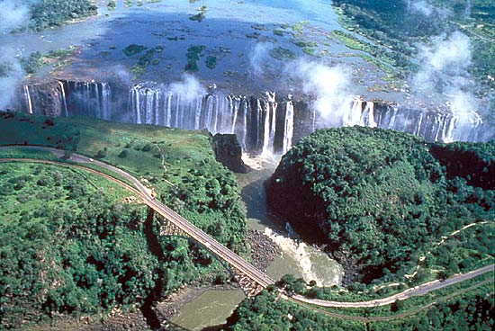 Victoria Falls in Zimbabwe - Aerial view