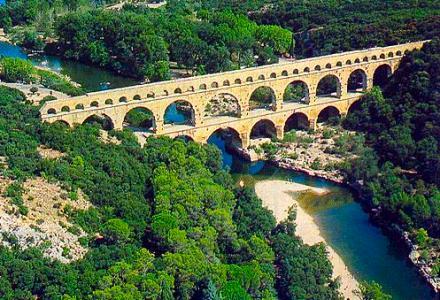 Pont du Gard in France - Aerial view