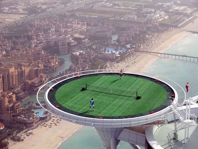 The Helipad of the Burj Al Arab in Dubai, UAE - Excellent scenery