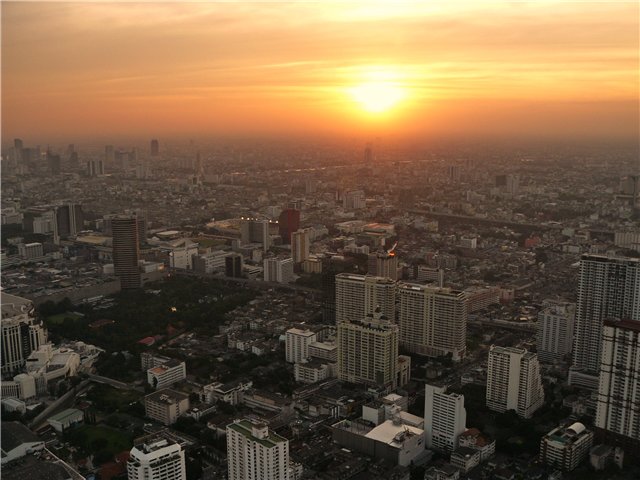 Bangkok in Thailand - Beautiful sunset over Bangkok