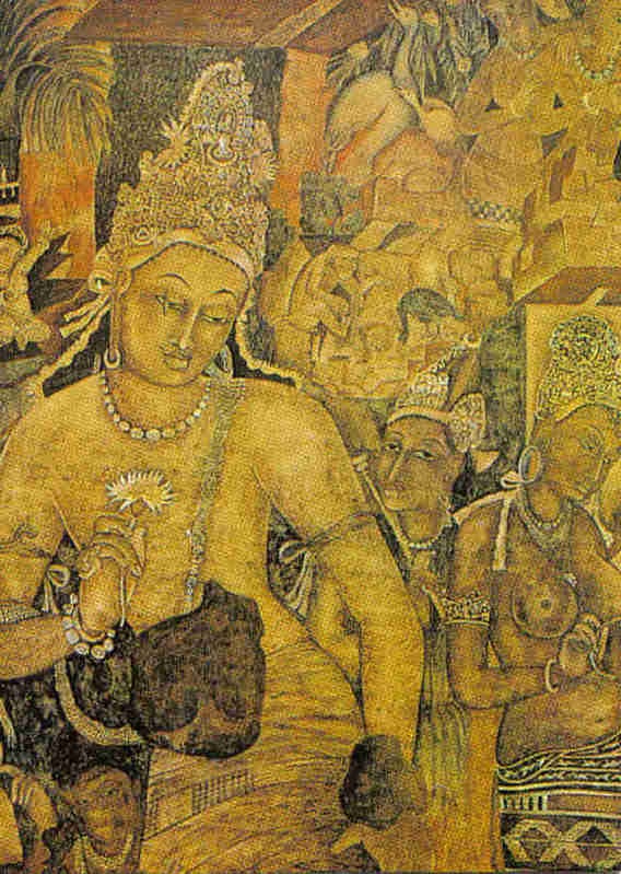 Ajanta Caves in Maharashtra, India  - Ancient painting