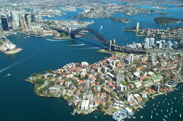 Sydney in Australia - Aerial view of the Harbour Bridge