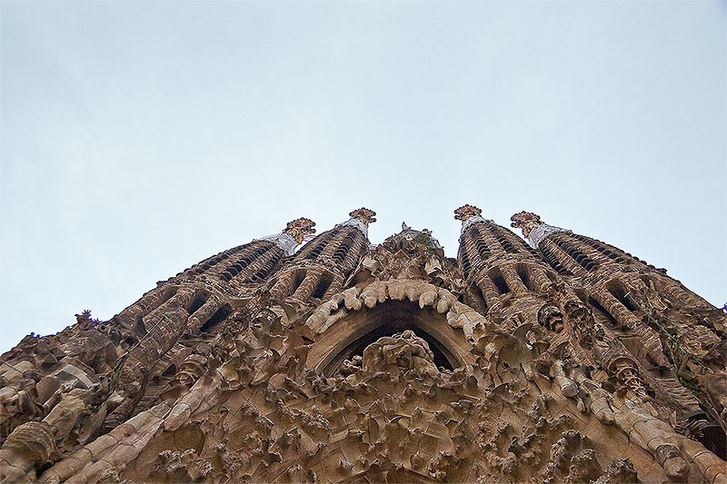 Sagrada Familia in Barcelona, Spain - Facade view