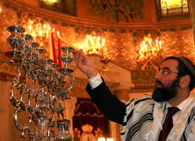 Hanukkah - Lighting the Menorah