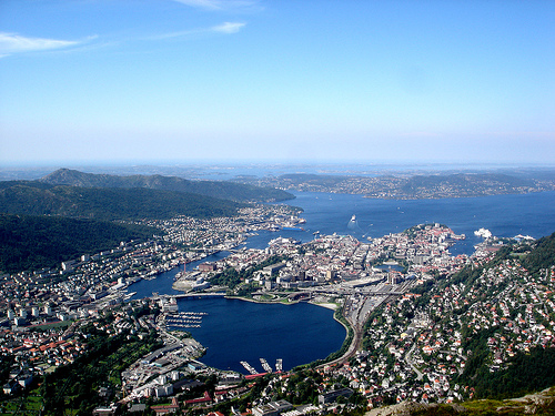 Norway - Aerial view of Bergen