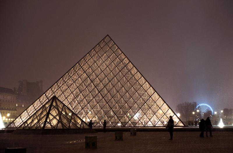 Louvre Museum in Paris, France - Louvre Pyramid