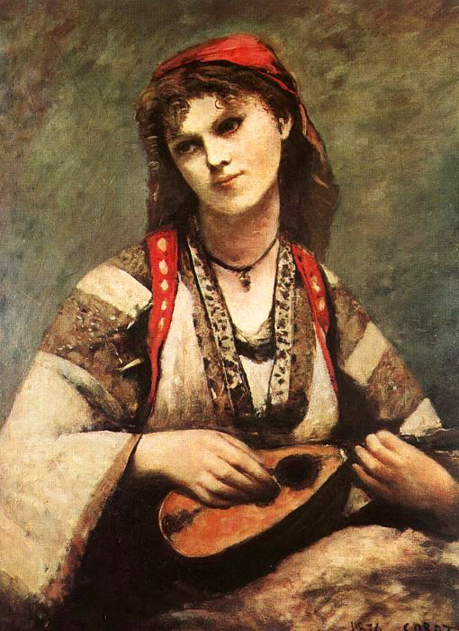 Sao Paolo Museum of Art - Gypsy Girl with a mandolin by Corot