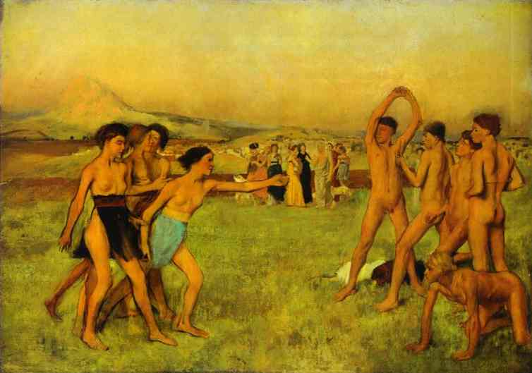 National Gallery of London - Spartan Girls Provoking Boys by Edgar Degas