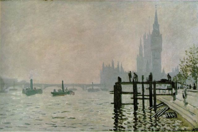 National Gallery of London - Tames below Westminster by Claude Monet