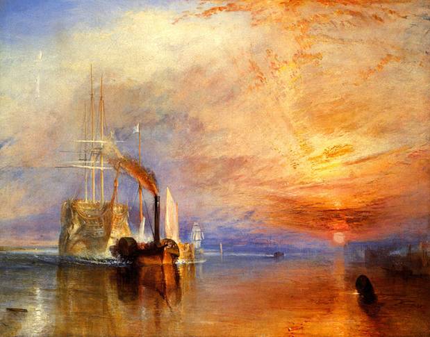 National Gallery of London - The Fighting Temeraire tugged to her last berth to be broken up by J. M. W. Turner