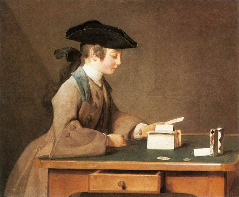National Gallery of London - The House of Cards by Jean-Baptiste-Simeon Chardin