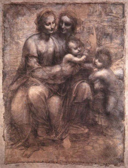 National Gallery of London - The Virgin and Child with Saint Anne and Saint John the Baptist by Leonardo da Vinci