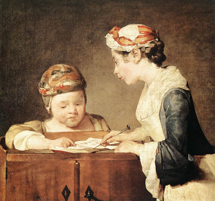 National Gallery of London - The Young Teacher by Jean-Baptiste-Simeon Chardin
