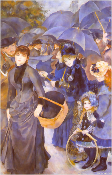Image Umbrellas by Pierre Auguste Renoir