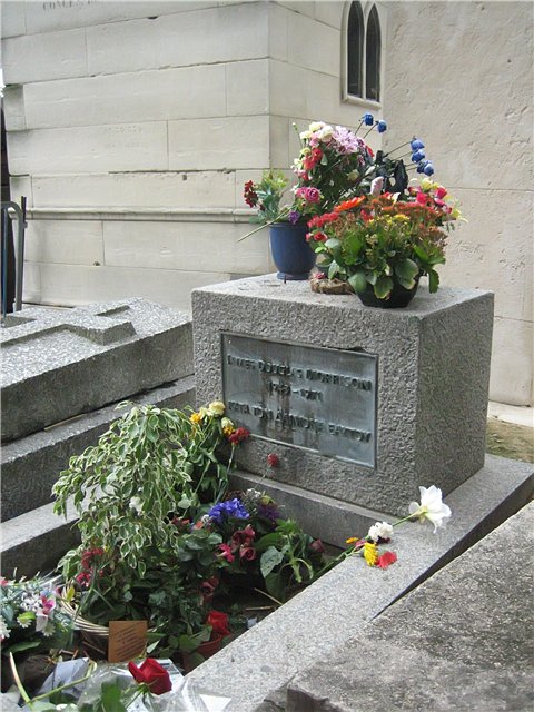 Pere Lachaise Cemetery in Paris France Jim Morrison grave
