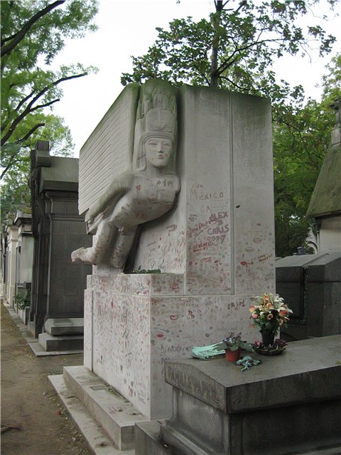 Pere Lachaise Cemetery in Paris, France - Oscar Wilde grave