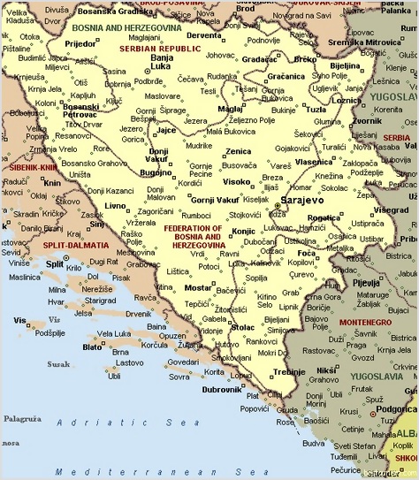 maps of bosnia and herzegovina. Bosnia and Herzegovina