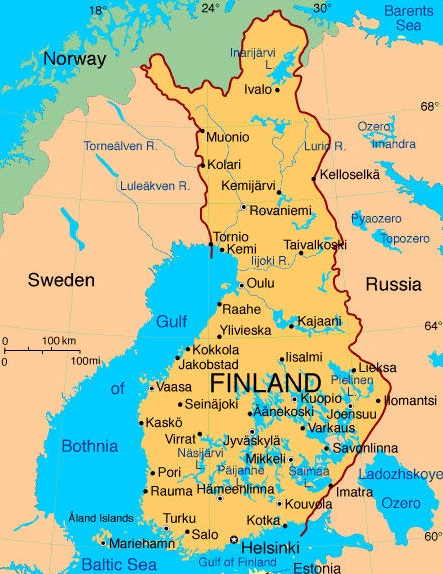 map of finland in europe. Finland - Finland map