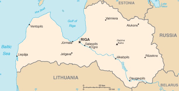physical map of latvia. Latvia - Map of Latvia