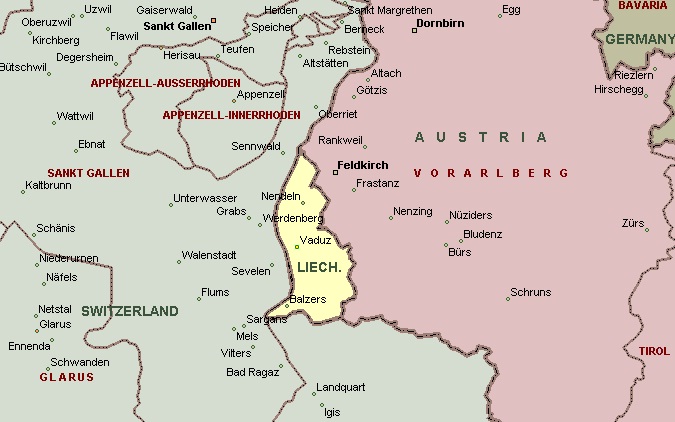 Liechtenstein - Map of Liechtenstein