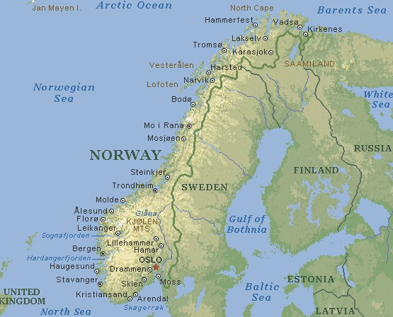 Pictures Of Norway. Norway - Map of Norway