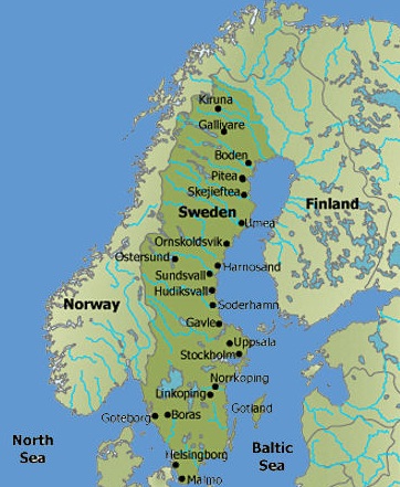 Sweden - Map of Sweden