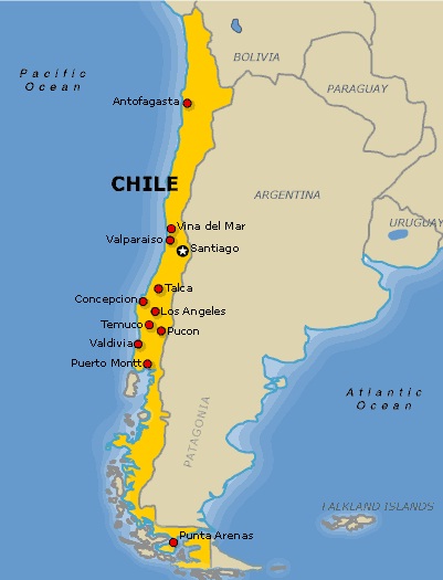 Map Of Chile South America. Chile - Map of Chile