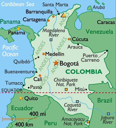 map of colombia. Colombia - Map of Colombia