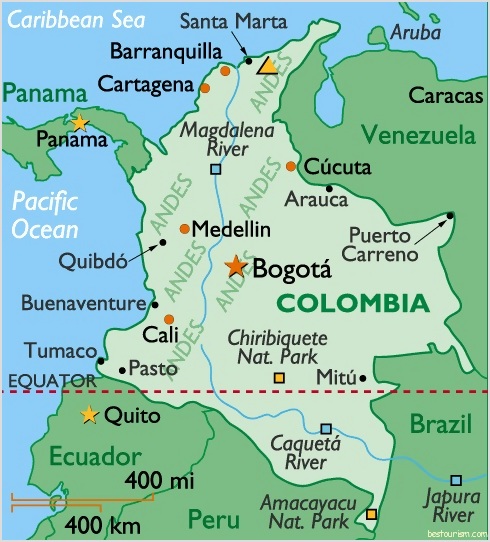 map of colombia. Image Map of Colombia