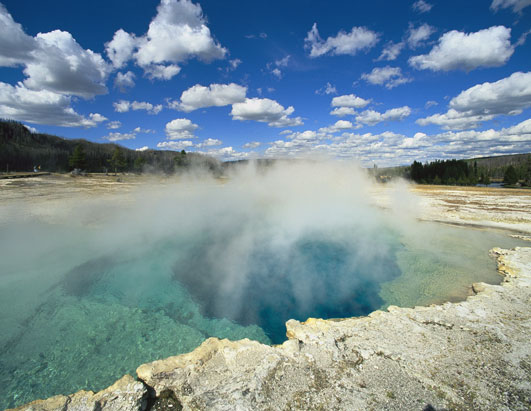 The Yellowstone National Park in Wyoming, USA  - Geyser view