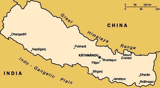 Nepal - Map of Nepal