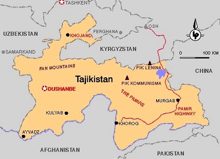 Tajikistan - Map of Tajikistan